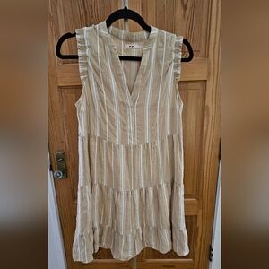 Mi Ami Striped Tiered Sleeveless 34in Dress Size Small